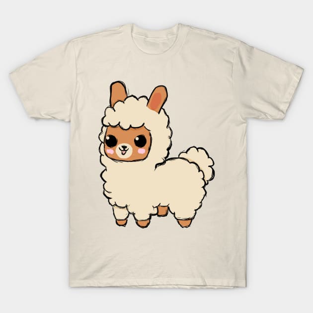 Creamy Llama T-Shirt by DanSena